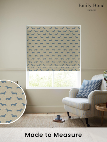 Emily Bond True Blue Peggy Made to Measure 100% Cotton Roman Blind (E08000) | £84