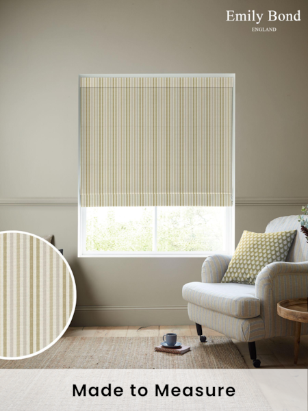 Emily Bond Gold Cornish Stripe Made to Measure 100% Cotton Roman Blind (E08015) | £84
