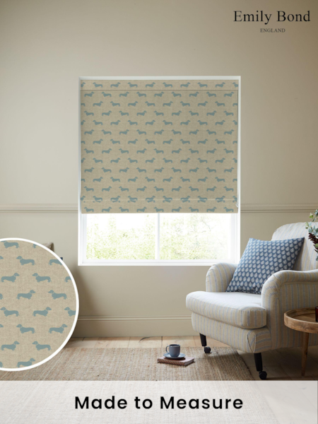 Emily Bond Duck Egg Blue Peggy Made to Measure 100% Cotton Roman Blind (E08016) | £84