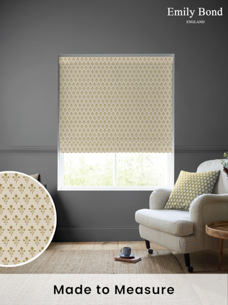 Emily Bond Gold Hawthorn Made to Measure 100% Cotton Roman Blind (E08018) | £84