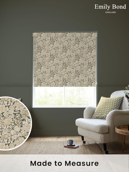 Emily Bond Primrose Yellow Somerset Rose Made to Measure Roller Blind (E08025) | £58
