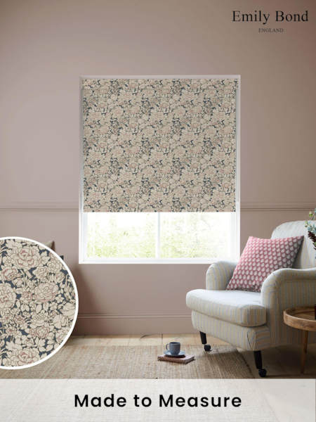 Emily Bond Blossom Pink Somerset Rose Made to Measure Roller Blind (E08032) | £58