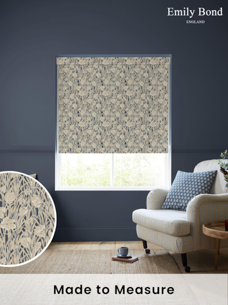 Emily Bond Indigo Blue Crocus Made to Measure Roller Blind (E08033) | £58