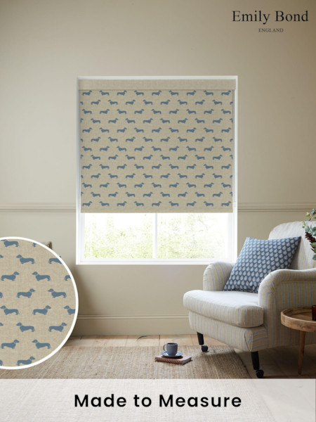 Emily Bond True Blue Peggy Made to Measure Roller Blind (E08034) | £58