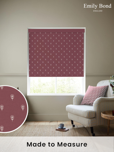 Emily Bond Burgundy Red Wild Thyme Made to Measure Roller Blind (E08040) | £58