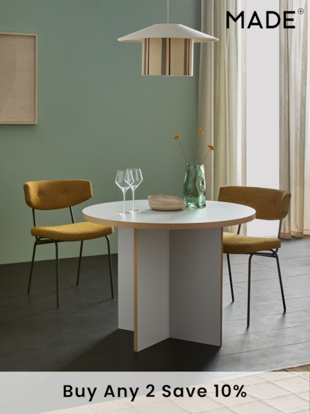 MADE.COM Grey Zayla Round Fixed Dining Table (E08067) | £249