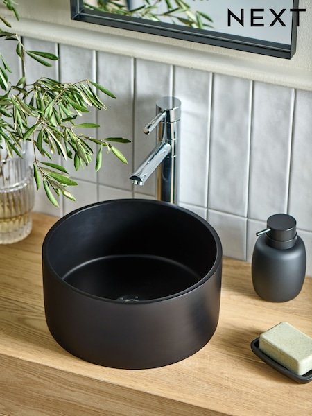 Black Round Resin Bathroom Basin (E08094) | £100