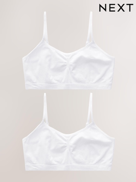White Seam Free Crop Tops 2 Pack (7-16yrs) (E08158) | £12