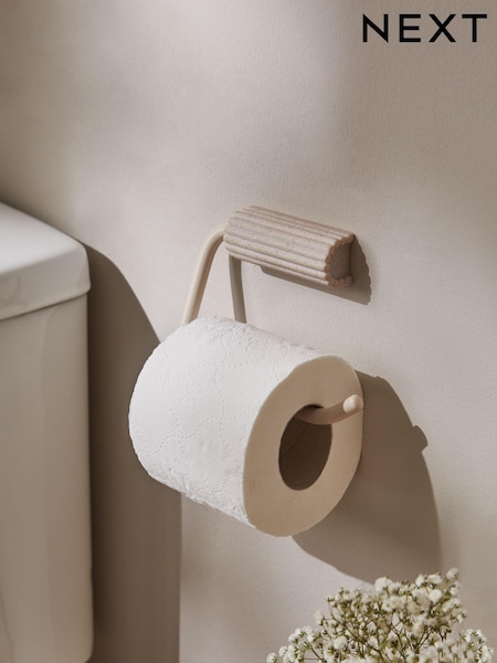 Natural Rib Toilet Roll Holder (E08314) | £15