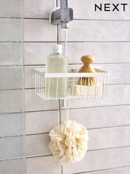 White Hanging Shower Caddy (E08344) | £10