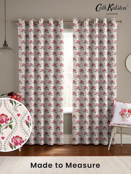 Cath Kidston Rose Pink Cherished Made to Measure 100% Cotton Curtains (E08366) | £82