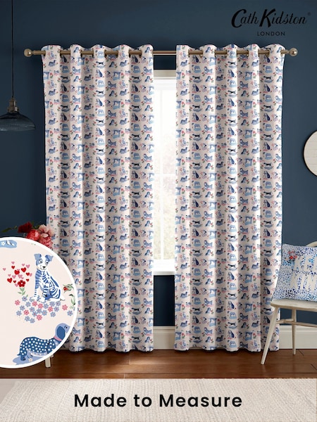 Cath Kidston Blue Puppy Fields Made to Measure 100% Cotton Curtains (E08372) | £82