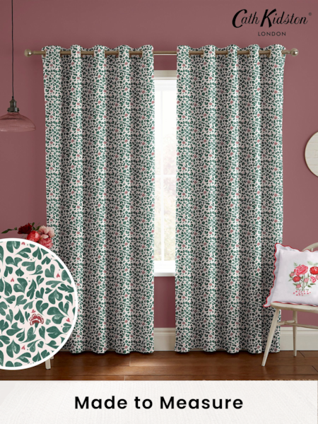 Cath Kidston Green Marble Hearts Made to Measure 100% Cotton Curtains (E08379) | £82