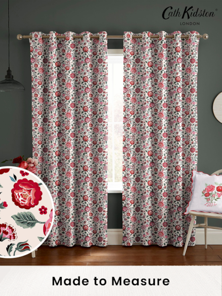 Cath Kidston Red Strawberry Gardens Made to Measure 100% Cotton Curtains (E08382) | £82