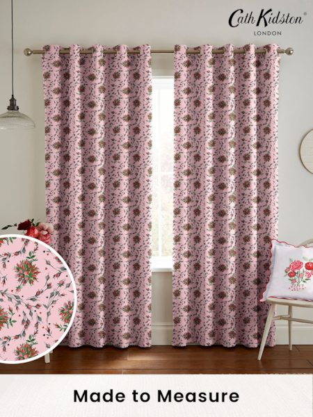 Cath Kidston Pink Forever Rose Made to Measure 100% Cotton Curtains (E08388) | £82
