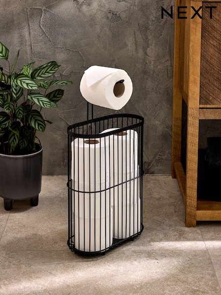 Black Wire Toilet Roll Holder Storage (E08407) | £28