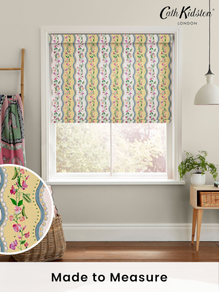 Cath Kidston Yellow Sweet Pea Stripe Made to Measure Roller Blind (E08442) | £58
