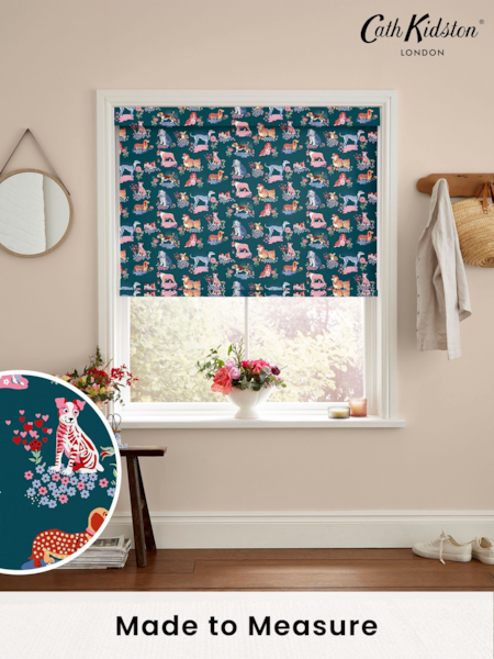 Cath Kidston Teal Blue Puppy Fields Made to Measure Roller Blind (E08443) | £58