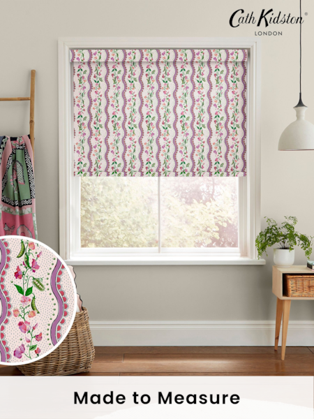 Cath Kidston Pink Sweet Pea Stripe Made to Measure Roller Blind (E08444) | £58