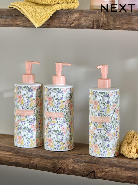 Set of 3 Multi Floral Reusable Dispenser Bottles (E08465) | £18