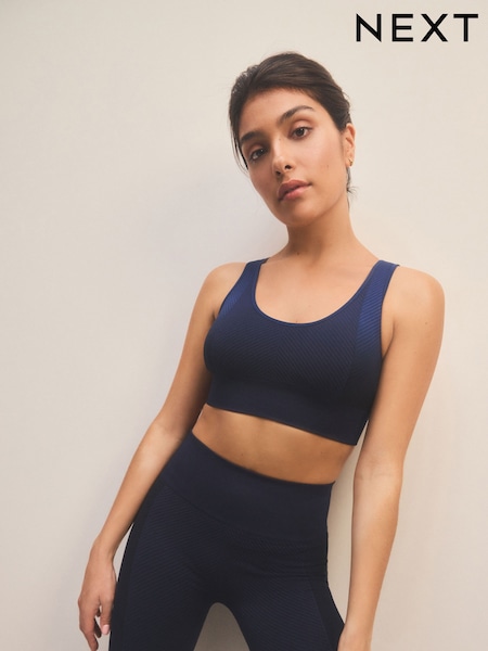 Navy Seamless Sports Strappy Back Bra (E08473) | £18