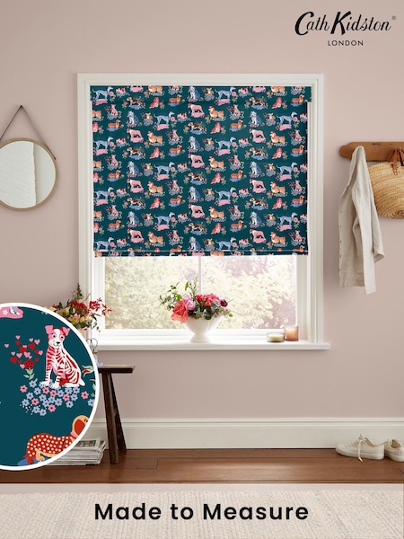 Cath Kidston Teal Blue Puppy Fields Made to Measure 100% Cotton Roman Blind (E08481) | £75