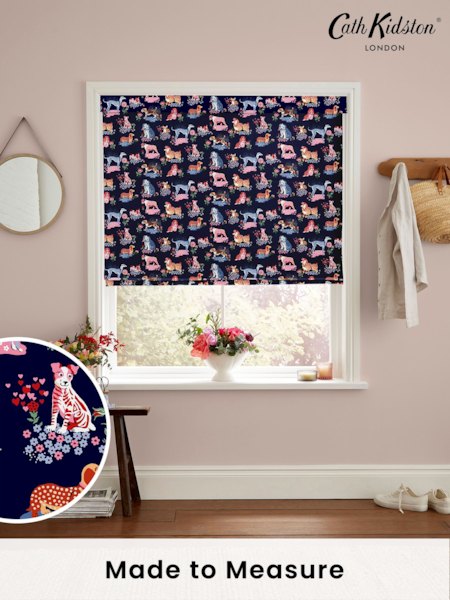 Cath Kidston Navy Blue Puppy Fields Made to Measure 100% Cotton Roman Blind (E08487) | £75