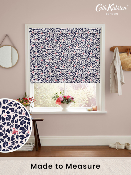 Cath Kidston Blue Marble Hearts Made to Measure 100% Cotton Roman Blind (E08491) | £75