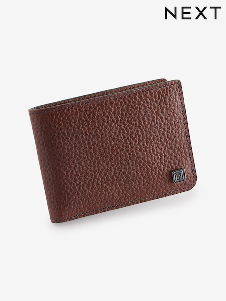Brown N Logo Grainy Leather Wallet (E08578) | £22