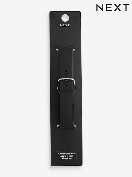 Black Silicone Watch Strap (E08595) | £14