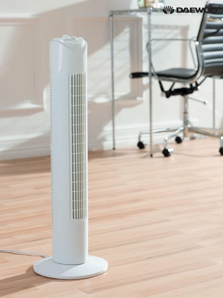 Daewoo White 32 inch Tower Fan Slim (E08669) | £23