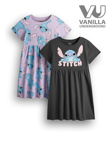 Vanilla Underground Black Girls Stitch 100% Cotton Dresses 2 Pack (E08790) | £24