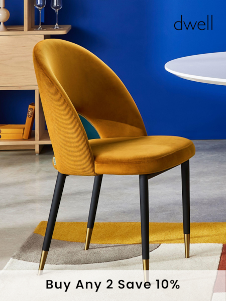 Dwell Ochre Comida Dining Chairs Set of 2 (E08819) | £360