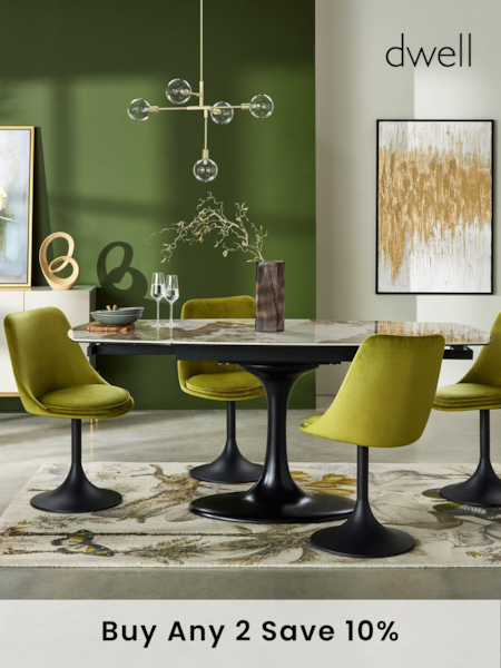 Dwell Black Lille Extending 4-6 Seater Dining Table (E08842) | £1,000
