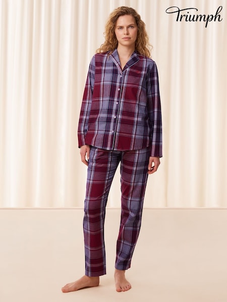 Triumph Boyfriend Red 100% Cotton Pyjamas (E08947) | £52