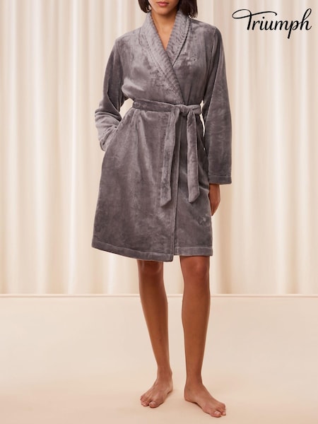 Triumph Grey 100% Cotton Fleece Robe (E09042) | £60