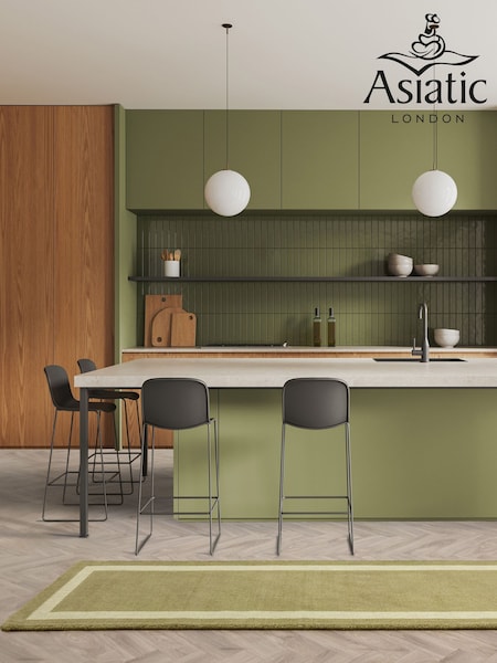 Asiatic Rugs Green Albi Border Runner (E09134) | £159