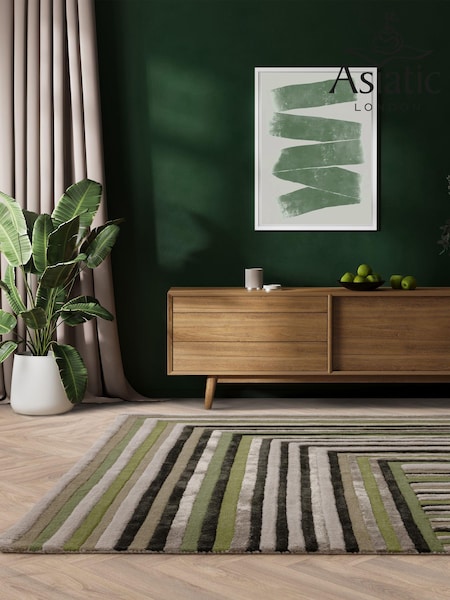 Asiatic Rugs Forest Green Matrix Network Rug (E09154) | £299 - £889