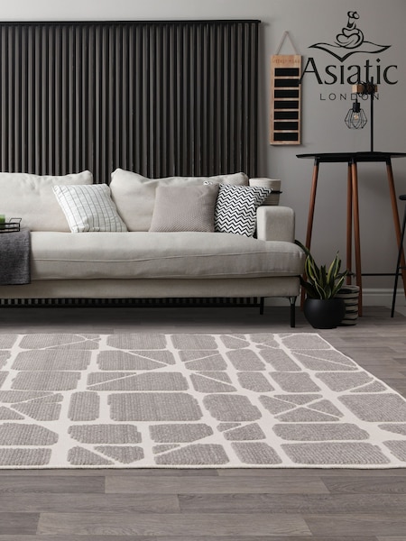 Asiatic Rugs Grey Freja Washable Rug (E09179) | £59 - £279