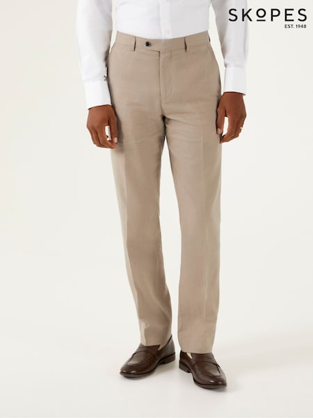 Skopes Stone Brown Tuscany Linen Blend Suit: Tailored Trousers (E09249) | £59