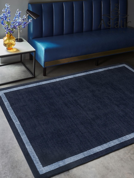 Asiatic Rugs Navy Albi Border Rug (E09267) | £209 - £599