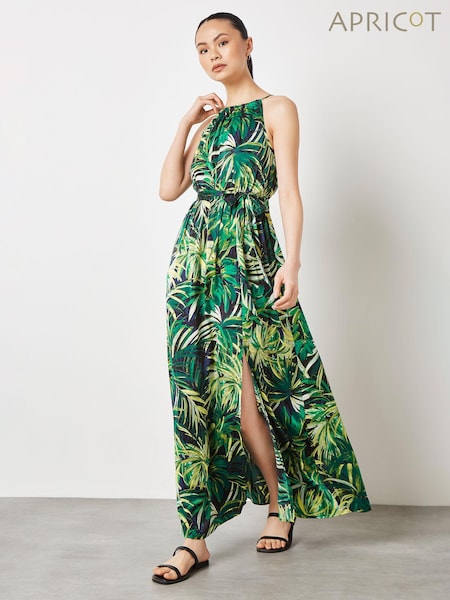 Apricot Blue Painterly Tropical Midi Dress (E09294) | £39