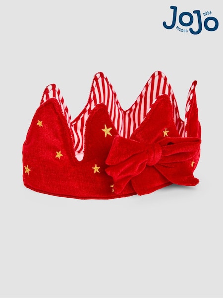 JoJo Maman Bébé Red Velvet Party Christmas Crown (E09327) | £10