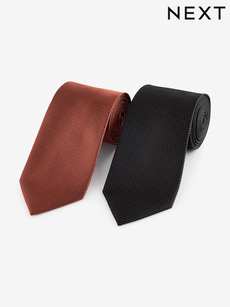 Orange/Black Textured Ties 2 Pack (E10050) | £5.50
