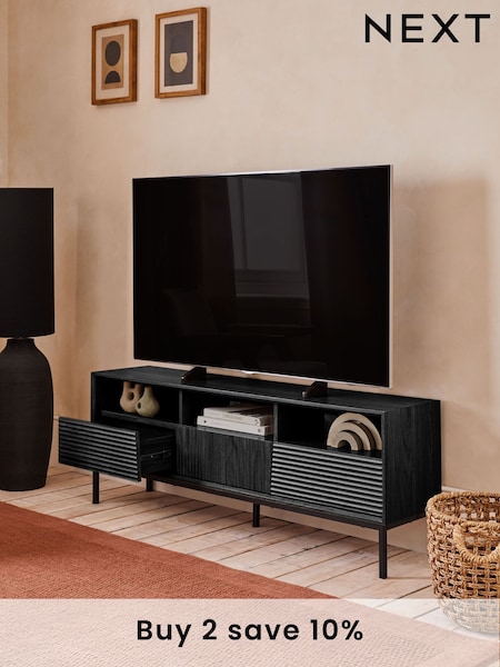 Black Marlow Oak Effect TV Unit Up to 60 Inch (E10219) | £350