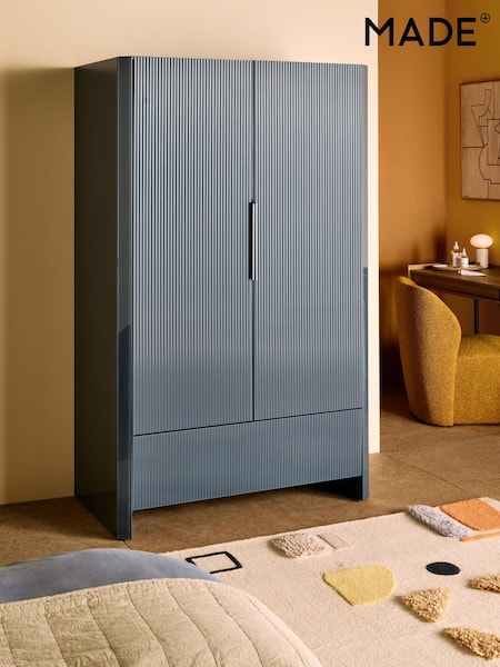 MADE.COM Blue Glass Eleni Double Wardrobe (E10404) | £949