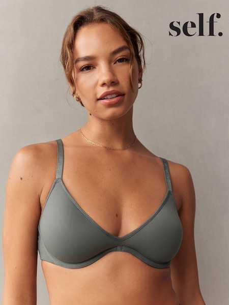 self. Khaki Pad Plunge Smoothing Scoop Bra (E10787) | £18