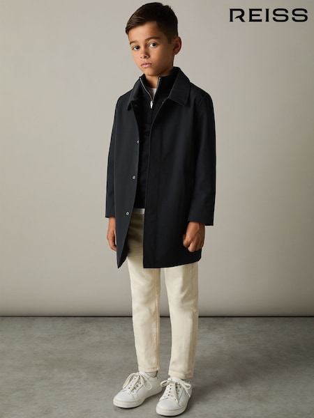 Reiss Navy Logan 3-9 yrs Gabardine Coat with Removable Gilet (E11067) | £88
