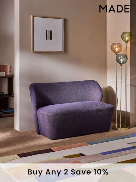 MADE.COM Cobalt Blue Pax Boucle Topeka Small 2 Seater Sofa (E11086) | £450