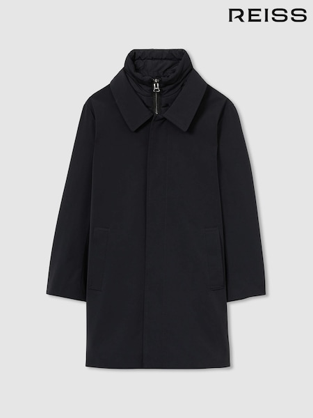 Reiss Navy Logan 13-14 yrs Gabardine Coat with Removable Gilet (E11116) | £108